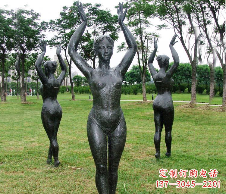 上海跳芭蕾舞的女孩铜雕