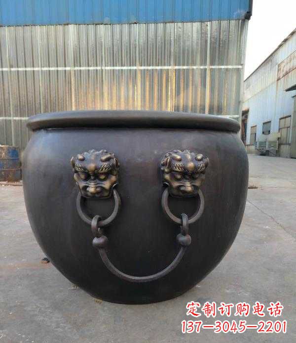 上海庭院水缸铜雕