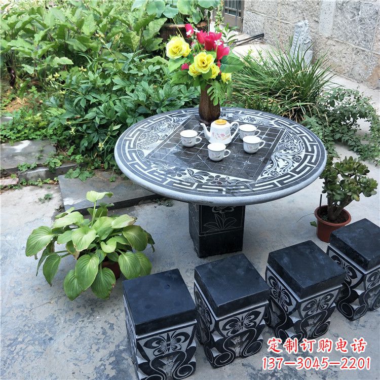 上海庭院天然石桌凳