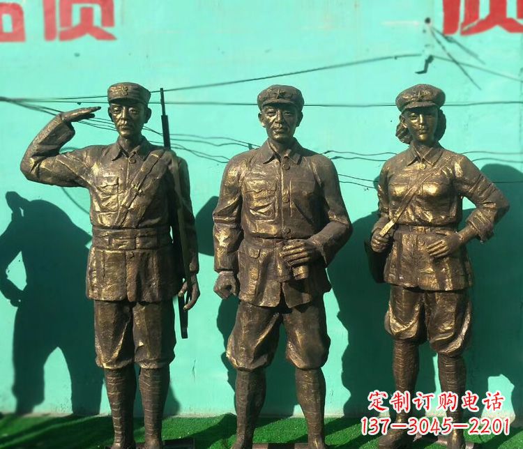上海铜雕八路军战士雕塑