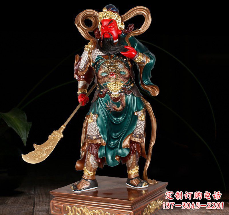 上海铜雕彩绘关公