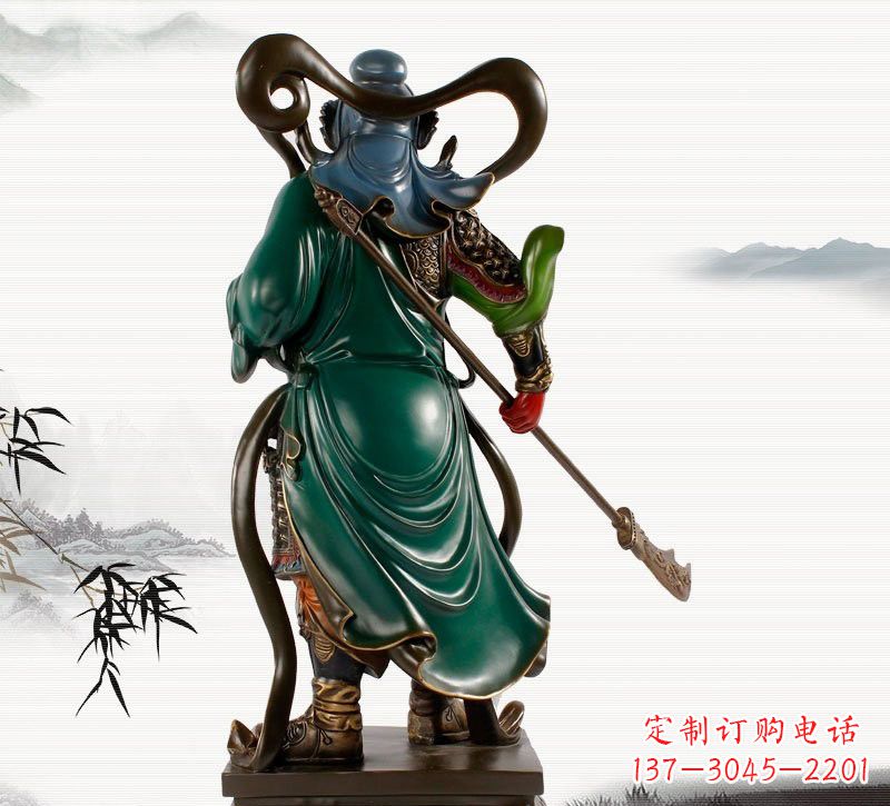 上海铜雕彩绘武财神关公