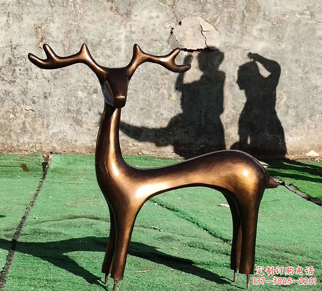 上海铜雕抽象小鹿雕塑