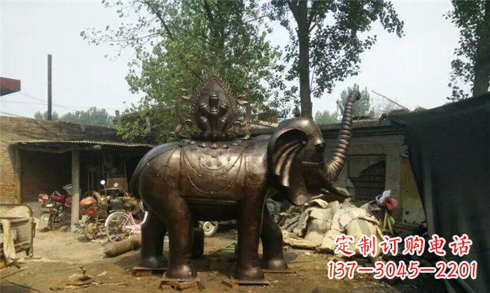 上海铜雕大象平安吉祥公园动物雕塑