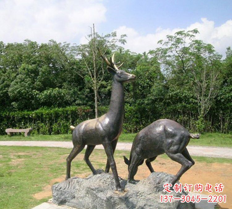 上海铜雕动物梅花鹿