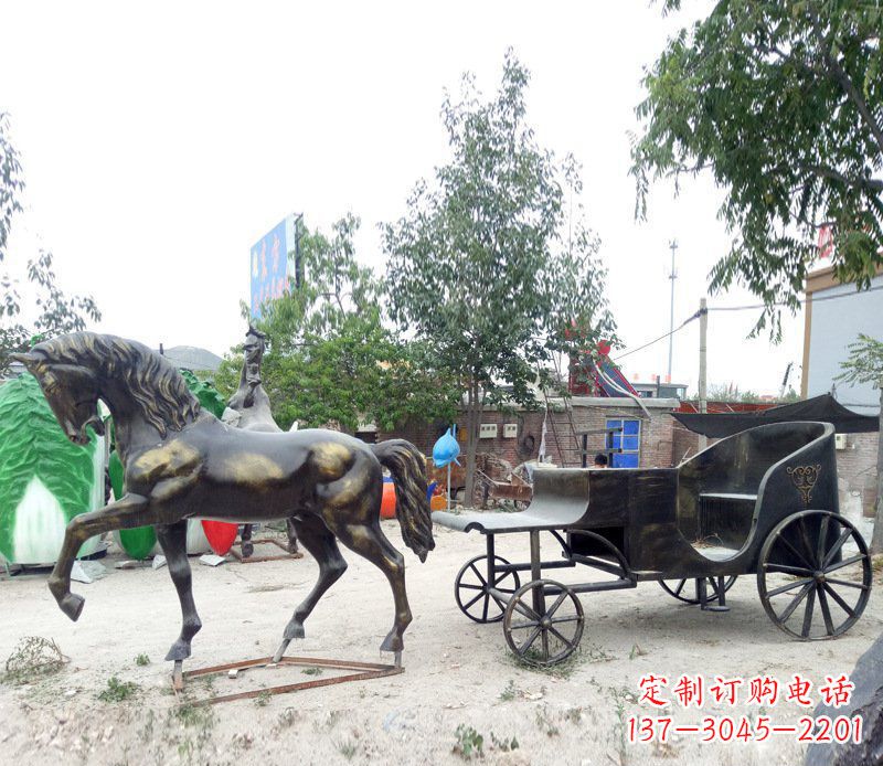 上海铜雕古代战马景观摆件