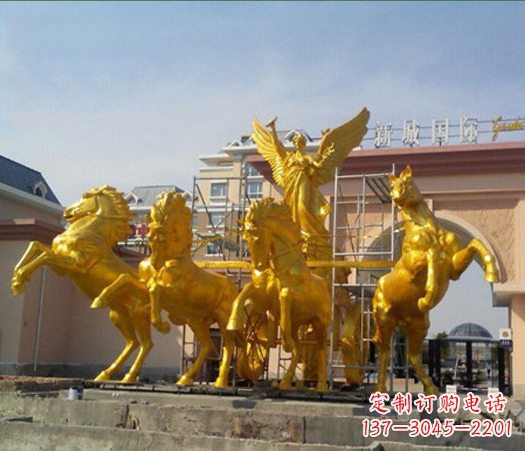 上海铜雕广场阿波罗战马雕塑