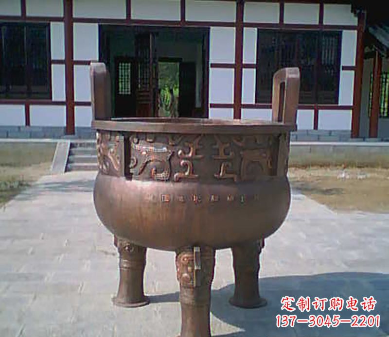 上海铜雕广场圆形香炉