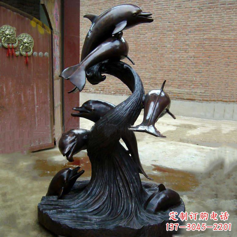 上海铜雕海豚景观雕塑