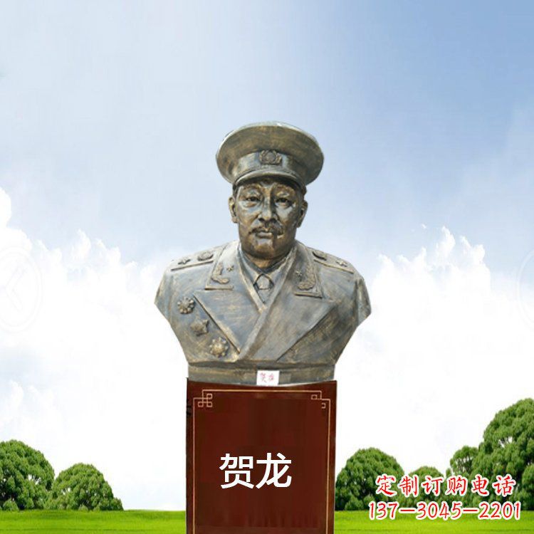 上海铜雕贺龙头像