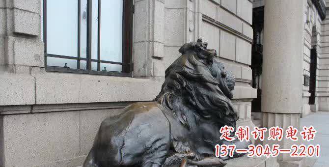 上海铜雕汇丰卧姿狮子