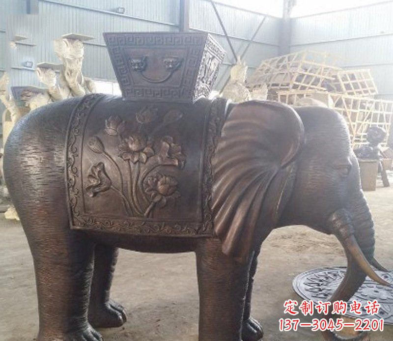上海铜雕吉祥大象园林动物摆件