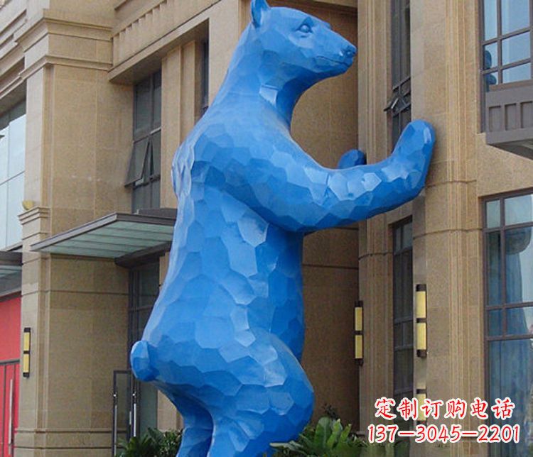 上海铜雕几何狗熊雕塑