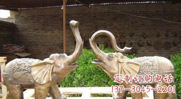上海铜雕吉祥小象公园动物雕塑