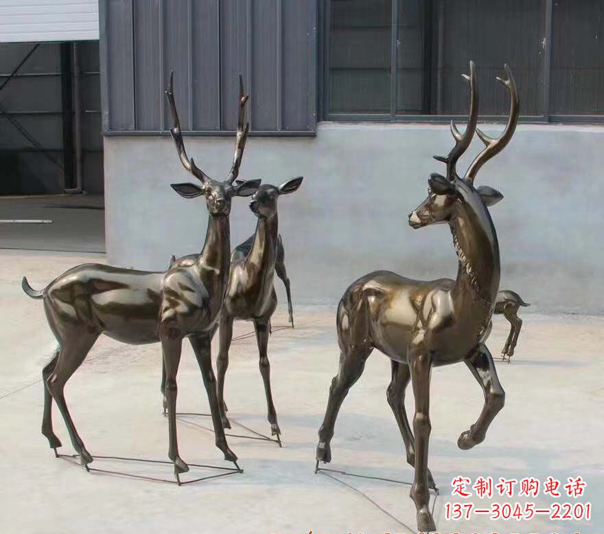 上海铜雕鹿群雕塑