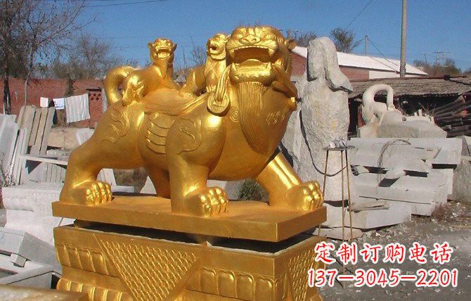上海铜雕母子貔貅