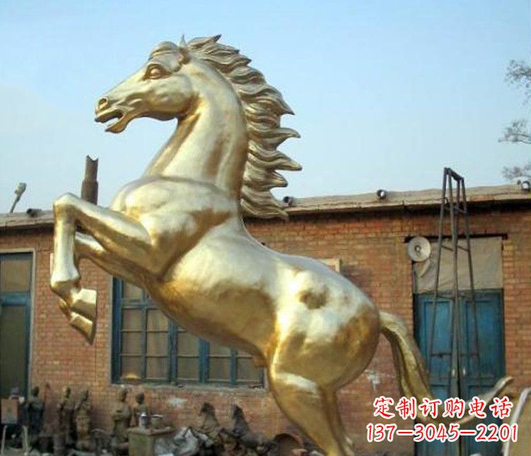 上海铜雕室商场招财动物马雕塑