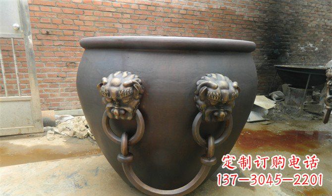 上海铜雕水缸寺庙景观雕塑_2