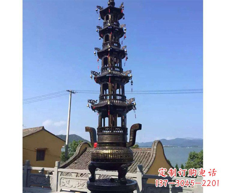 上海铜雕寺庙大型多层香炉