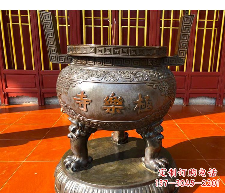 上海铜雕寺庙景观香炉