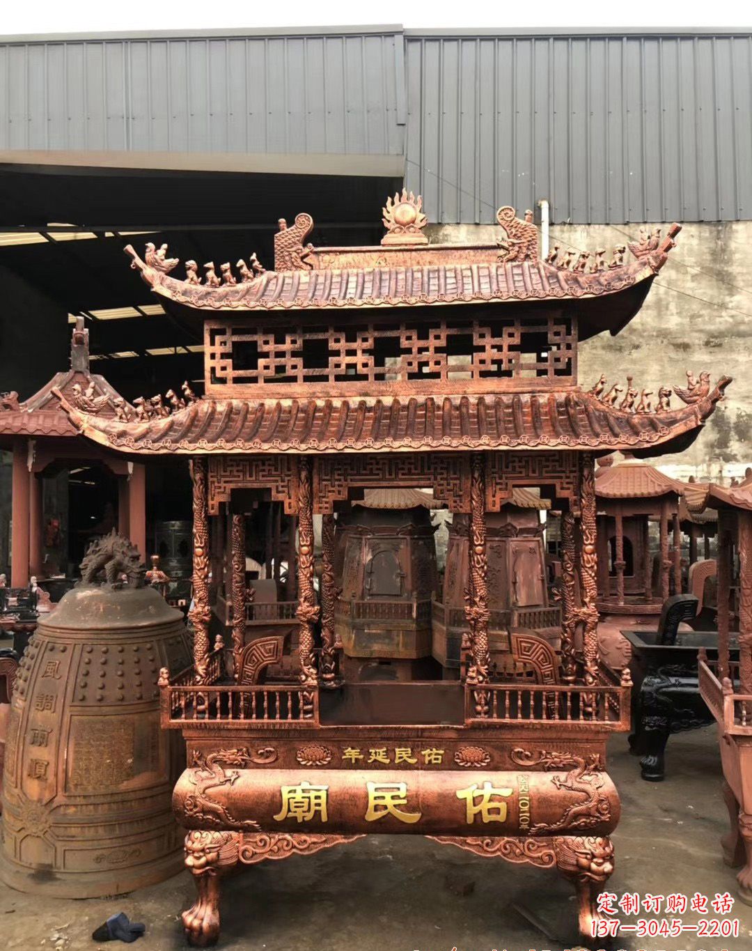 上海铜雕香炉 (2)