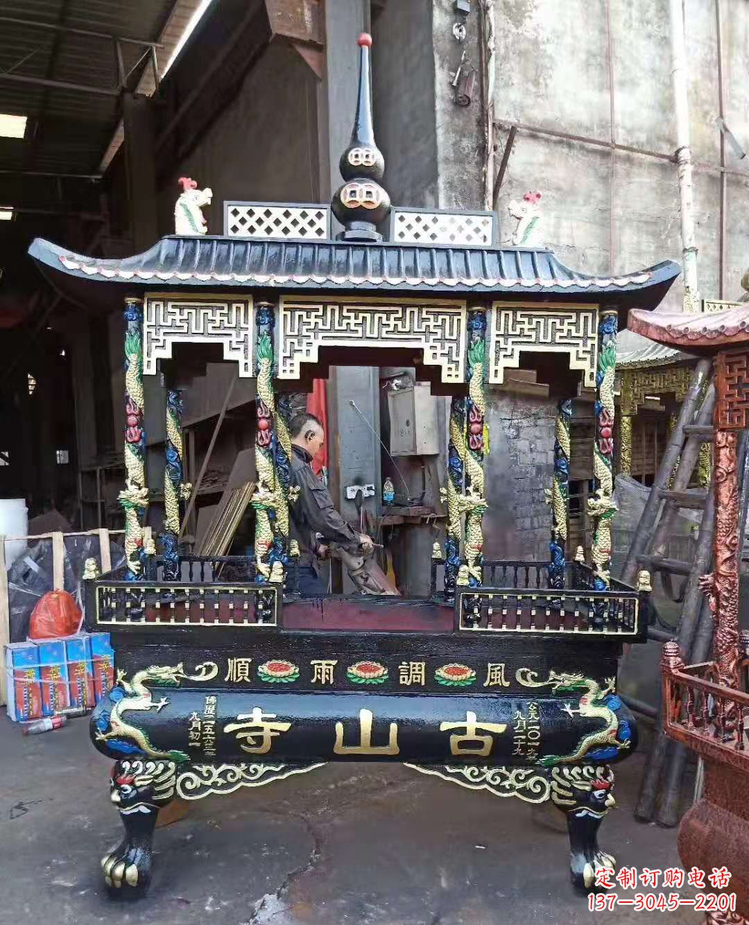 上海铜雕香炉寺庙景观雕塑
