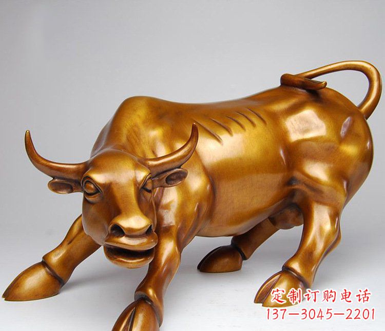 上海铜雕小区动物牛摆件 (2)