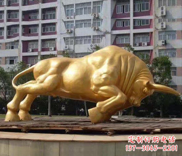 上海铜雕小区动物牛摆件 (3)