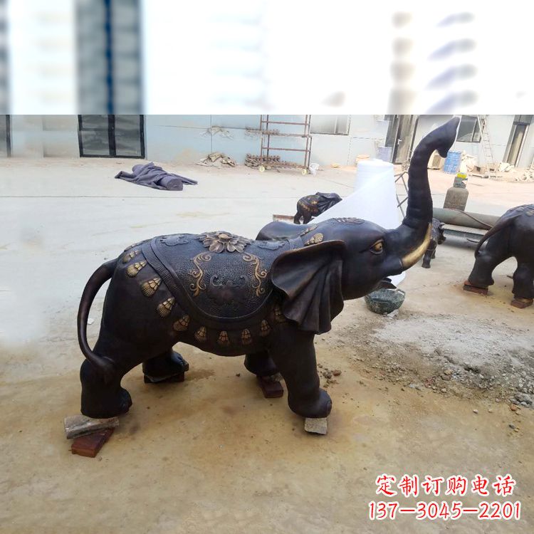 上海铜雕小象雕塑摆件
