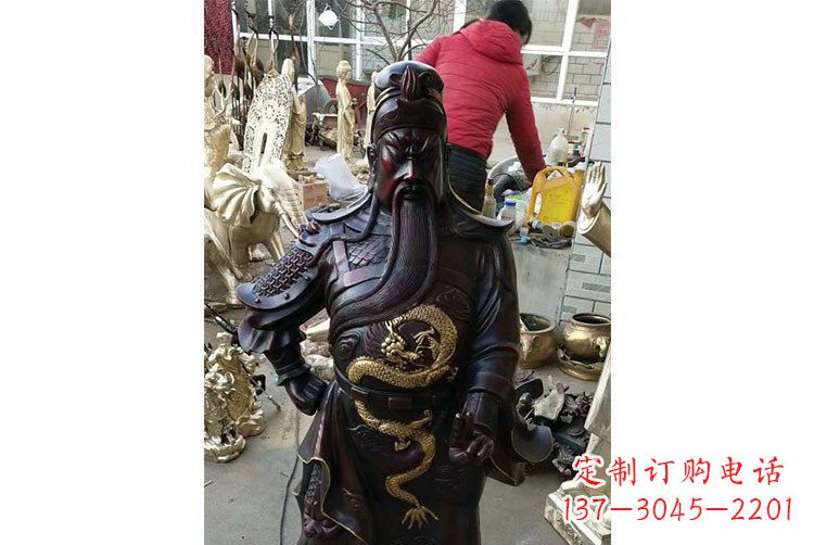 上海铜雕镇宅关公寺庙神像雕塑摆件 (4)