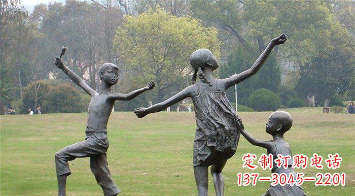 上海玩耍的儿童公园人物铜雕