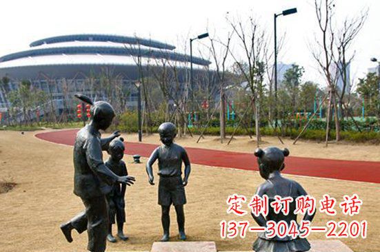 上海玩游戏儿童公园人物铜雕