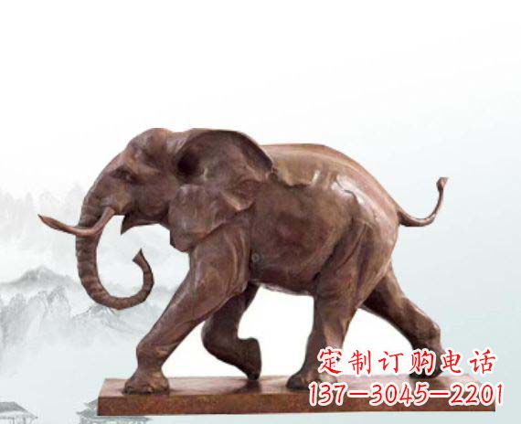上海晚霞红大象公园动物石雕