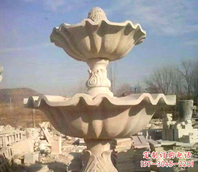 上海晚霞红大型喷泉石雕