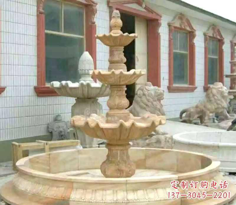 上海晚霞红大型喷泉石雕 (3)