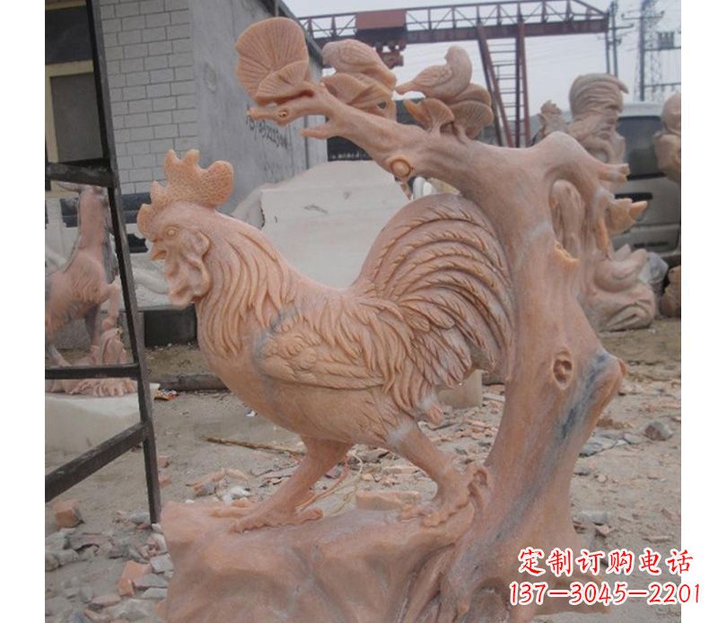 上海晚霞红公鸡雕塑