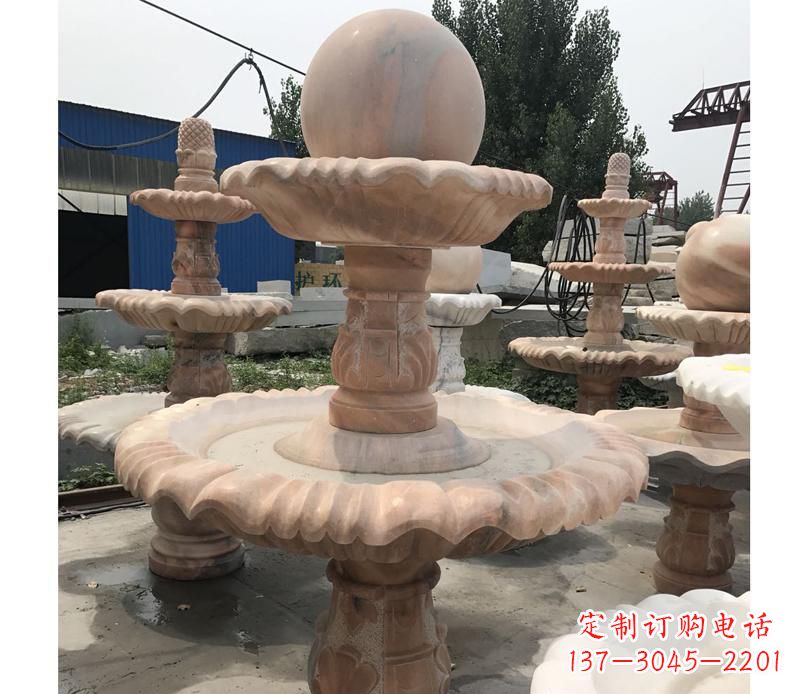 上海晚霞红景观风水球雕塑