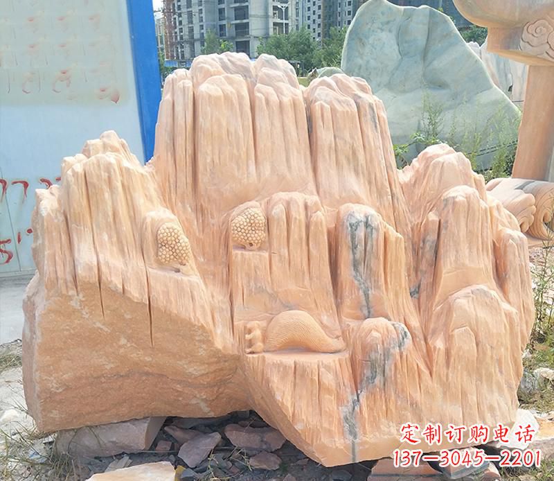 上海晚霞红景观假山雕塑