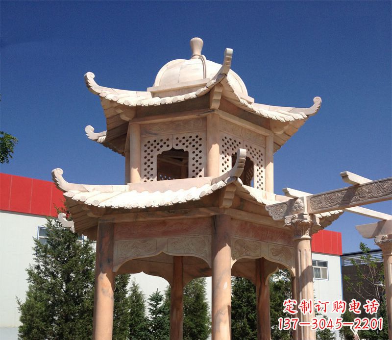 上海晚霞红景观凉亭雕塑