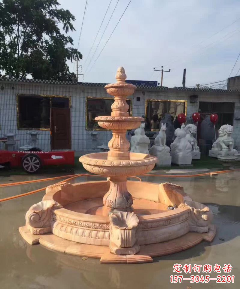 上海晚霞红欧式流水喷泉