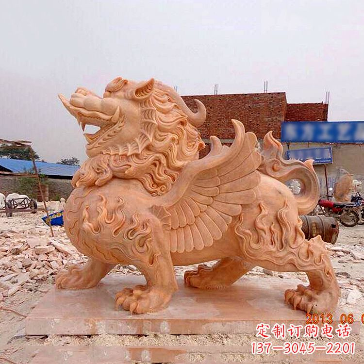 上海晚霞红貔貅雕塑