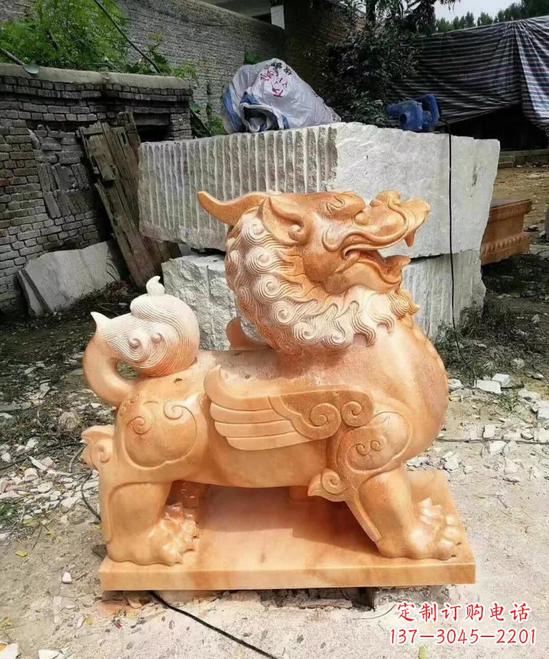 上海晚霞红貔貅雕塑1
