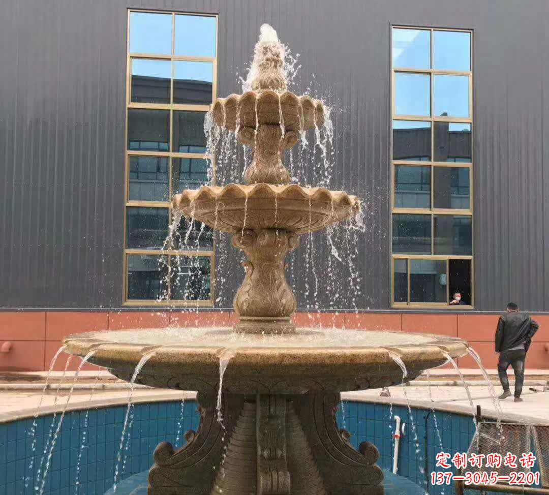 上海晚霞红三层音乐喷泉