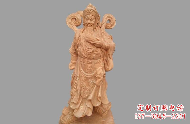 上海晚霞红武财神关公雕像