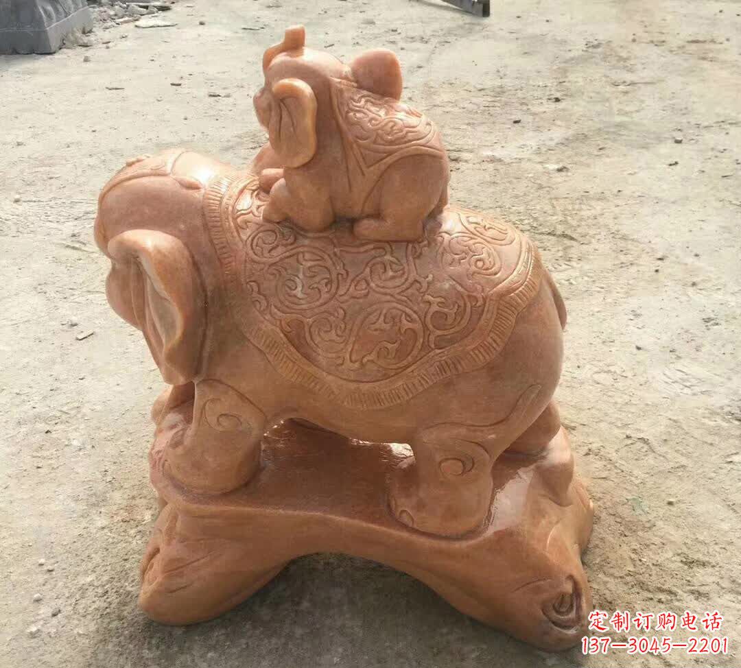 上海晚霞红小象招财动物