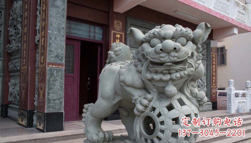 上海网球狮石雕南方狮子雕塑