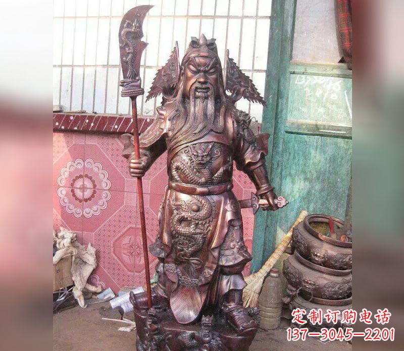 上海武财神关公提刀铜雕