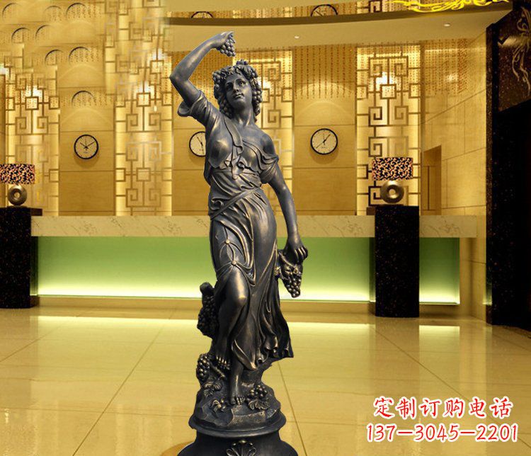 上海西方女人别墅景观铜雕塑 (2)