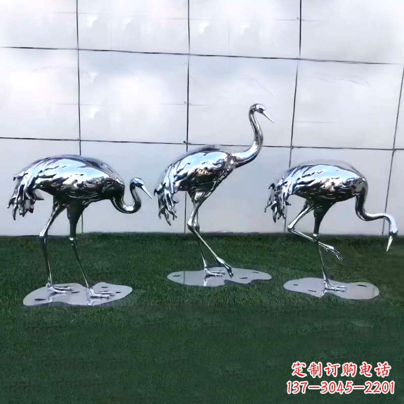 上海仙鹤镜面不锈钢雕塑