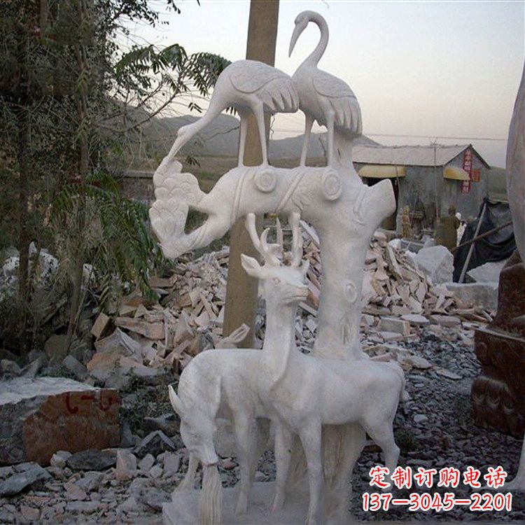 上海仙鹤石雕景观摆件
